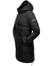 Marikoo Streliziaa ladies long winter quilted jacket fur collar Schwarz-Gr.XXL