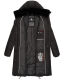 Marikoo Streliziaa ladies long winter quilted jacket fur collar Schwarz-Gr.XXL