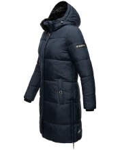 Marikoo Streliziaa ladies long winter quilted jacket fur collar Navy-Gr.L