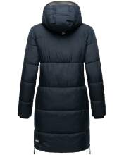 Marikoo Streliziaa ladies long winter quilted jacket fur collar Navy-Gr.L