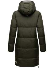 Marikoo Streliziaa ladies long winter quilted jacket fur collar Dark-Olive-Gr.S
