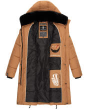 Marikoo Streliziaa ladies long winter quilted jacket fur collar Camel-Gr.XS