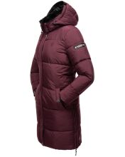 Marikoo Streliziaa ladies long winter quilted jacket fur collar Weinrot-Gr.XS