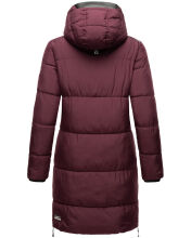 Marikoo Streliziaa ladies long winter quilted jacket fur collar Weinrot-Gr.XS