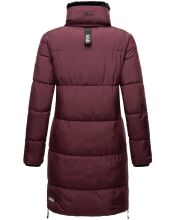 Marikoo Streliziaa ladies long winter quilted jacket fur collar Weinrot-Gr.XXL