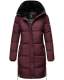 Marikoo Streliziaa ladies long winter quilted jacket fur collar Weinrot-Gr.XXL