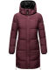 Marikoo Streliziaa Damen lange Winter Steppjacke Fellkragen Weinrot-Gr.XXL