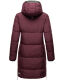 Marikoo Streliziaa ladies long winter quilted jacket fur collar Weinrot-Gr.XXL