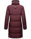 Marikoo Streliziaa ladies long winter quilted jacket fur collar Weinrot-Gr.XXL