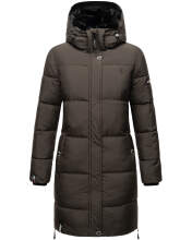 Marikoo Streliziaa ladies long winter quilted jacket fur collar Anthrazit-Gr.L