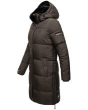 Marikoo Streliziaa ladies long winter quilted jacket fur collar Anthrazit-Gr.L