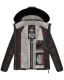 Marikoo Loveleen Damen Winter Steppjacke mit Teddyfell und Fellkragen Schwarz-Gr.XS