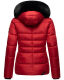 Marikoo Loveleen Damen Winter Steppjacke mit Teddyfell und Fellkragen Rot-Gr.XS