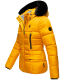 Marikoo Loveleen Damen Winter Steppjacke mit Teddyfell und Fellkragen Gelb-Gr.XS
