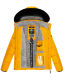 Marikoo Loveleen Damen Winter Steppjacke mit Teddyfell und Fellkragen Gelb-Gr.XS