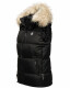 Marikoo Eisflöckchen ladies winter quilted vest with fur collar Schwarz-Gr.L