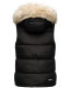 Marikoo Eisflöckchen Damen Winter Steppweste mit Fellkragen Schwarz XL - Gr. 42