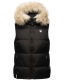 Marikoo Eisflöckchen ladies winter quilted vest with fur collar Schwarz-Gr.XXL