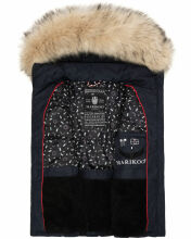 Marikoo Eisflöckchen ladies winter quilted vest with fur collar Navy-Gr.S