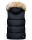 Marikoo Eisflöckchen ladies winter quilted vest with fur collar Navy-Gr.M