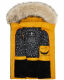 Marikoo Eisflöckchen ladies winter quilted vest with fur collar Gelb-Gr.XS
