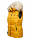 Marikoo Eisflöckchen Damen Winter Steppweste mit Fellkragen Gelb S - Gr. 36