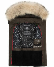 Marikoo Eisfl&ouml;ckchen Damen Winter Steppweste mit Fellkragen Anthrazit XL - Gr. 42