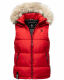 Marikoo Eisflöckchen Damen Winter Steppweste mit Fellkragen Rot XS - Gr. 34