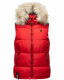 Marikoo Eisflöckchen Damen Winter Steppweste mit Fellkragen Rot XS - Gr. 34