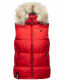 Marikoo Eisflöckchen ladies winter quilted vest with fur collar Rot-Gr.XS