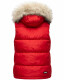 Marikoo Eisflöckchen ladies winter quilted vest with fur collar Rot-Gr.XS