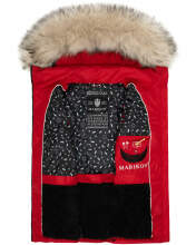 Marikoo Eisflöckchen ladies winter quilted vest with fur collar Rot-Gr.L