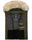 Marikoo Eisflöckchen ladies winter quilted vest with fur collar Olive-Gr.S