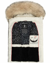 Marikoo Eisfl&ouml;ckchen Damen Winter Steppweste mit Fellkragen Offwhite L - Gr. 40