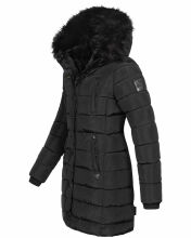 Navahoo Lotusblüte Princess ladies long winter quilted jacket Schwarz-Gr.XS