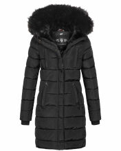 Navahoo Lotusblüte Princess ladies long winter quilted jacket Schwarz-Gr.M