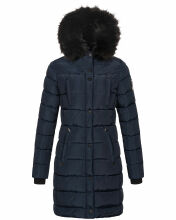 Navahoo Lotusblüte Princess Damen lange Winter Steppjacke Navy-Gr.S