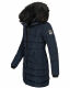 Navahoo Lotusblüte Princess Damen lange Winter Steppjacke Navy-Gr.S