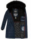 Navahoo Lotusblüte Princess Damen lange Winter Steppjacke Navy-Gr.S