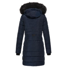Navahoo Lotusblüte Princess Damen lange Winter Steppjacke Navy-Gr.M