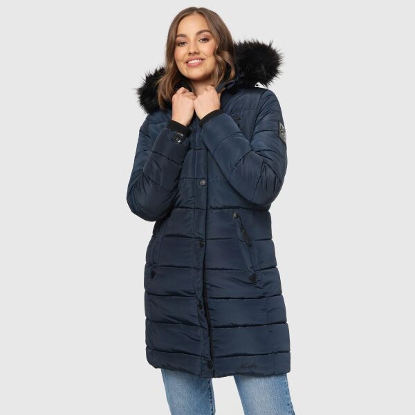 Navahoo Lotusblüte Princess ladies long winter quilted jacket Navy-Gr.XL
