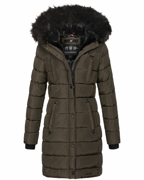 Navahoo Lotusblüte Princess Damen lange Winter Steppjacke Anthr.-Gr.M