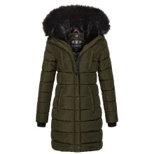 Navahoo Lotusblüte Princess Damen lange Winter Steppjacke Olive-Gr.XS