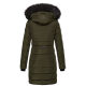 Navahoo Lotusblüte Princess Damen lange Winter Steppjacke Olive-Gr.XS