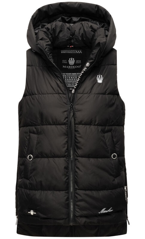 Marikoo Zarinaa Damen Weste Steppweste &Auml;rmellose Jacke Schwarz-Gr.S