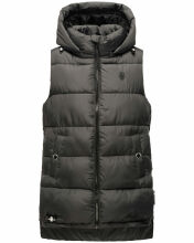 Marikoo Zarinaa Damen Weste Steppweste &Auml;rmellose Jacke Anthrazit-Gr.XL
