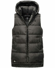 Marikoo Zarinaa Damen Weste Steppweste &Auml;rmellose Jacke Anthrazit-Gr.XXL