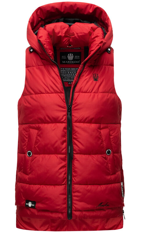 Marikoo Zarinaa Damen Weste Steppweste &Auml;rmellose Jacke Rot-Gr.M
