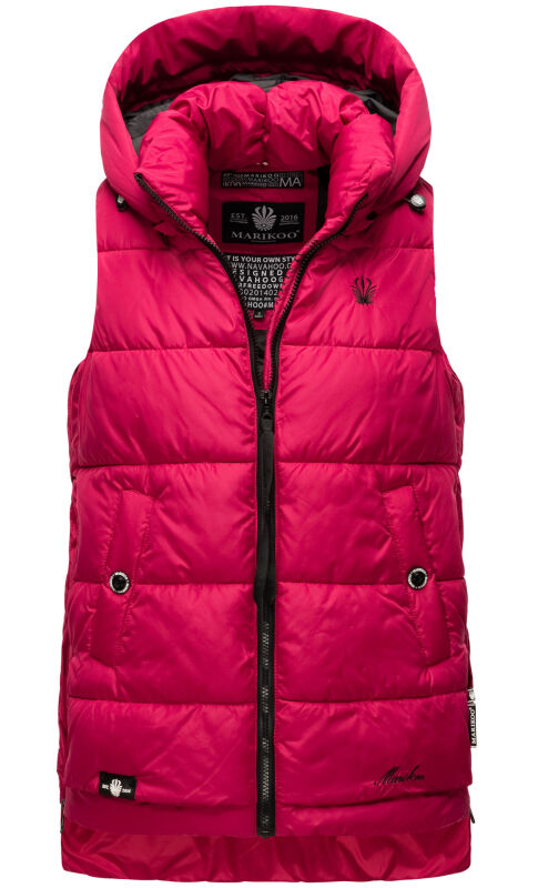 Marikoo Zarinaa Damen Weste Steppweste Ärmellose Jacke Fuchsia