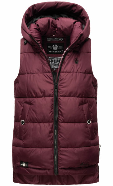 Marikoo Zarinaa Damen Weste Steppweste Ärmellose Jacke Weinrot-Gr.XL